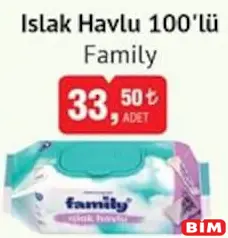 FAMİLY ISLAK MENDİL 100'LÜ
